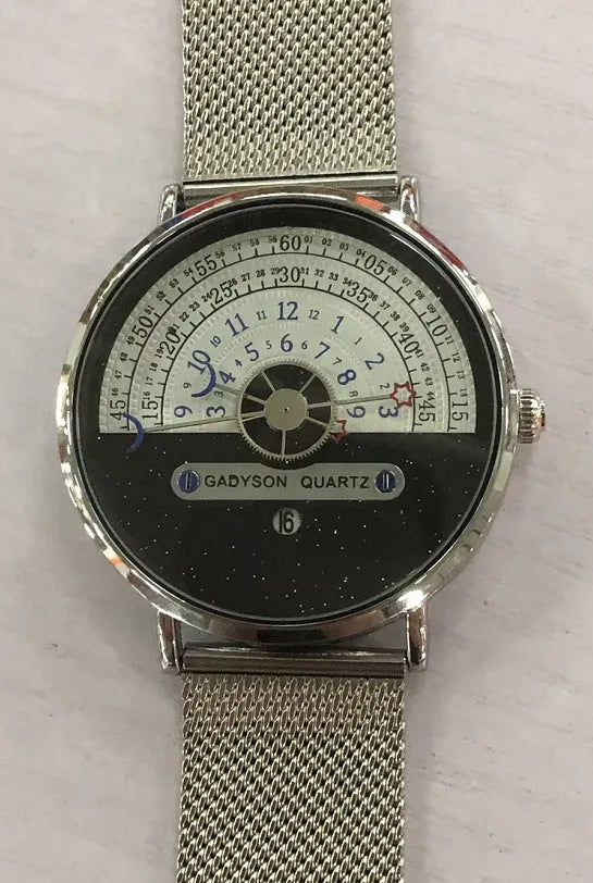 M-1288 men's sports watch with 40mm round dial, alloy case, and stainless steel or leather strap options