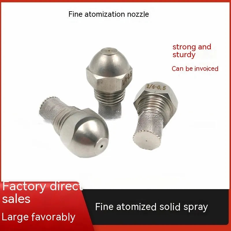 304 stainless steel fine atomization nozzle with external thread connection and multiple aperture size options