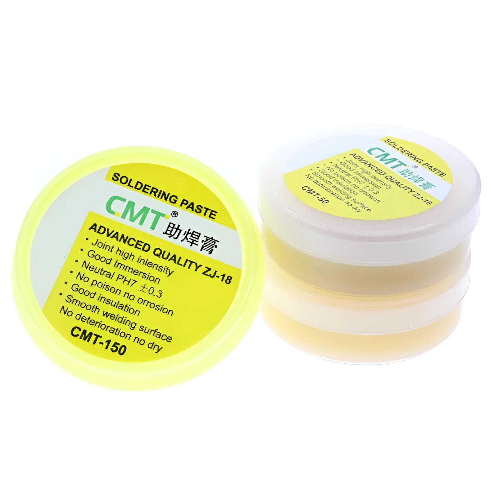 Rosin soldering flux paste in container for electric soldering iron applications