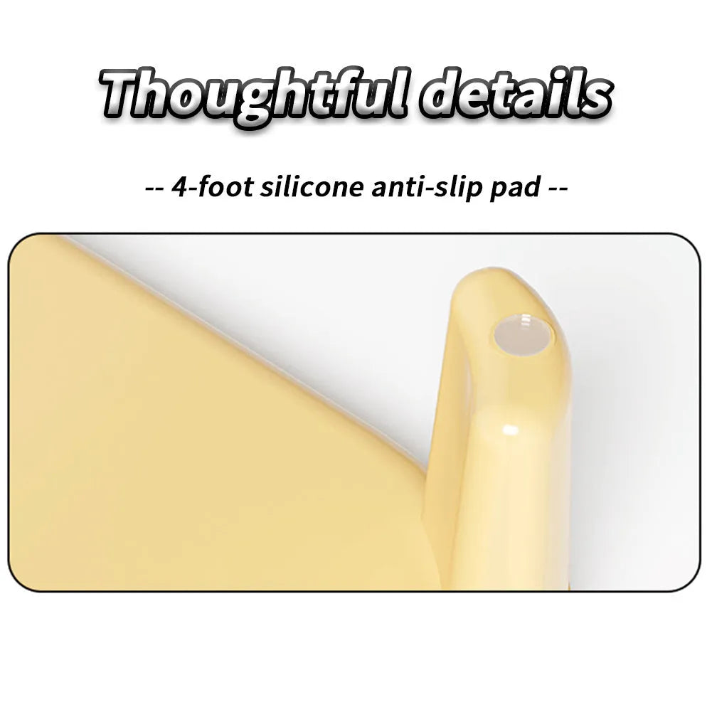 Plastic cat litter mat with anti-slip silicone feet in milk yellow colour