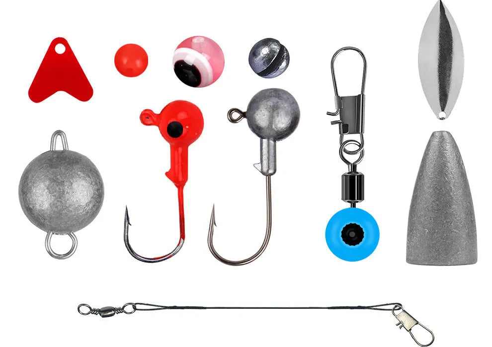 257-piece fishing lure accessories set in ABS storage box for Texas, sea and rock fishing