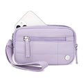 Waterproof quilted women's crossbody handbag with transparent deck panel in nylon material