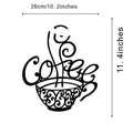 Black wrought iron wall decoration with English letters silhouette design measuring 26x28cm