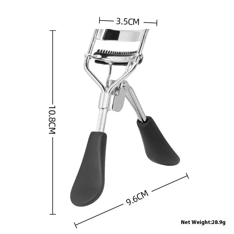 A4 manual eyelash curler with silicone comb in carbon steel and ABS construction