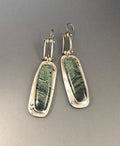 Two-tone marble pattern geometric drop earrings in alloy material