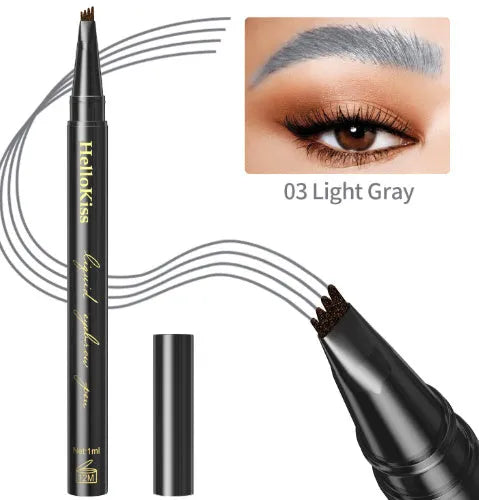 Hellokiss Four-fork Waterproof Ultra-fine Eyebrow Pencil in shades Light Brown, Dark Brown, Light Gray, Dark Gray