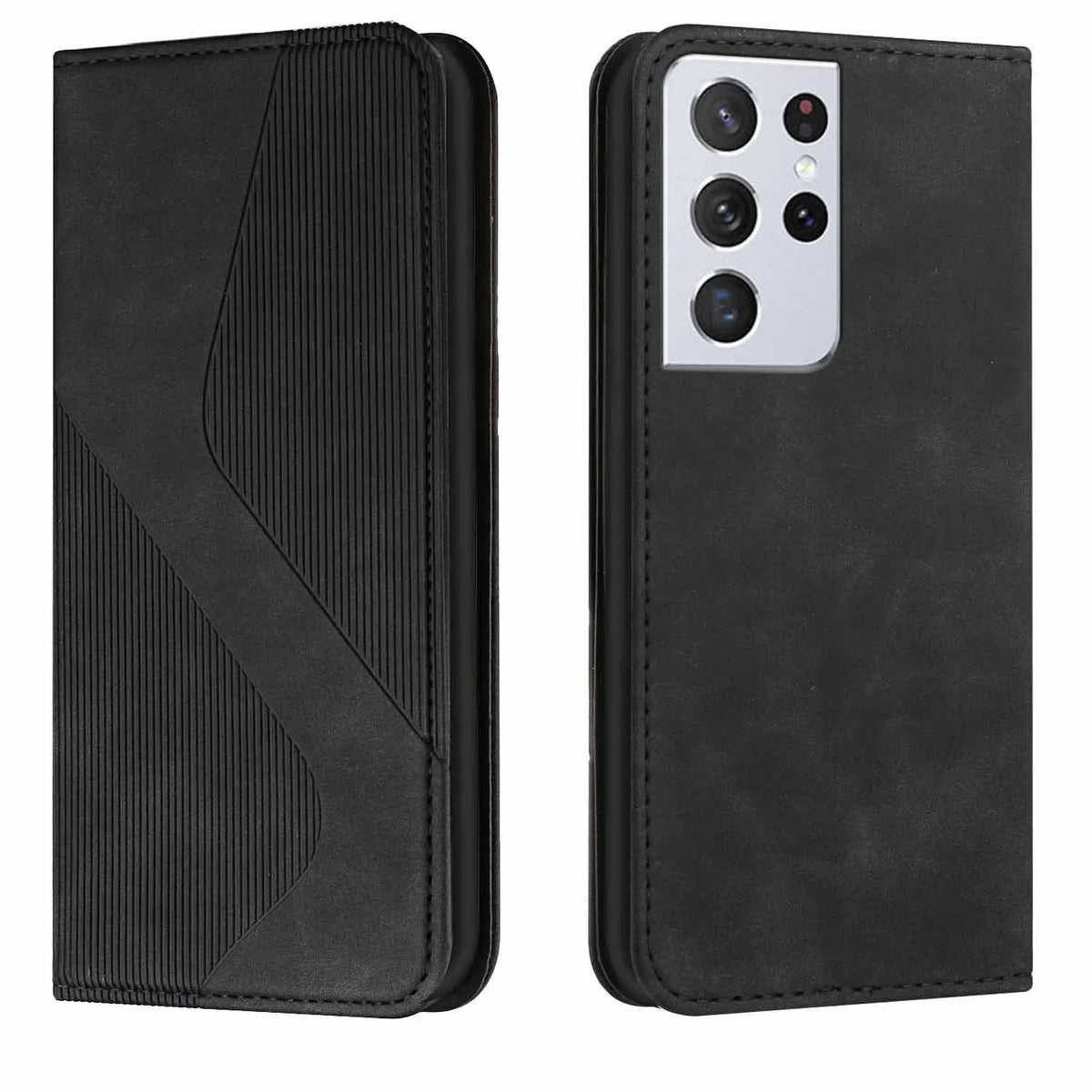 Flip phone case with magnetic suction for Samsung, clamshell style with bracket, available in black and other colours