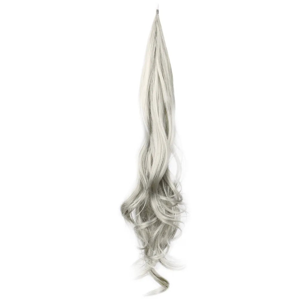 Long 32-inch chemical fibre ponytail wrap wig in colour 613 for ladies, horse tail style, non-hot dye