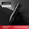 Multifunctional aluminium alloy vehicle emergency window breaking machine on black background
