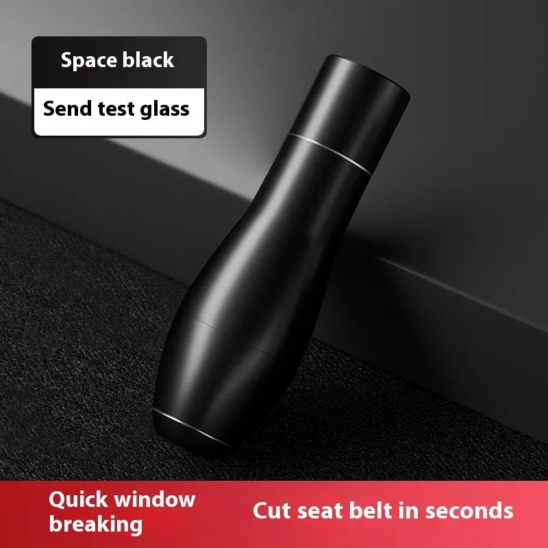 Multifunctional aluminium alloy vehicle emergency window breaking machine on black background