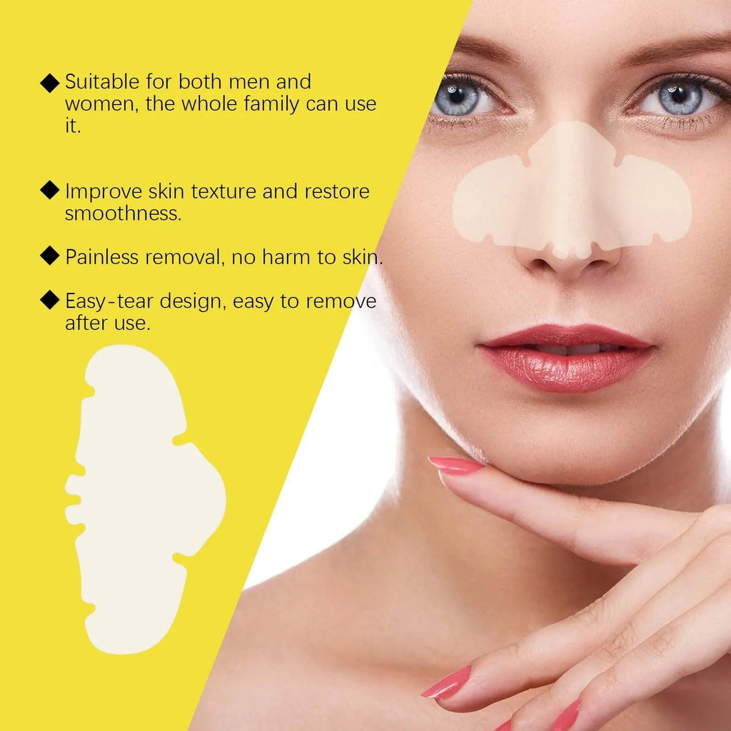 12-piece pack of hydrocolloid invisible concealer nose patches for acne and blackhead treatment.