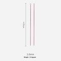 Set of lengthened crochet hooks with end caps in sizes from 2.0mm to 10.0mm.