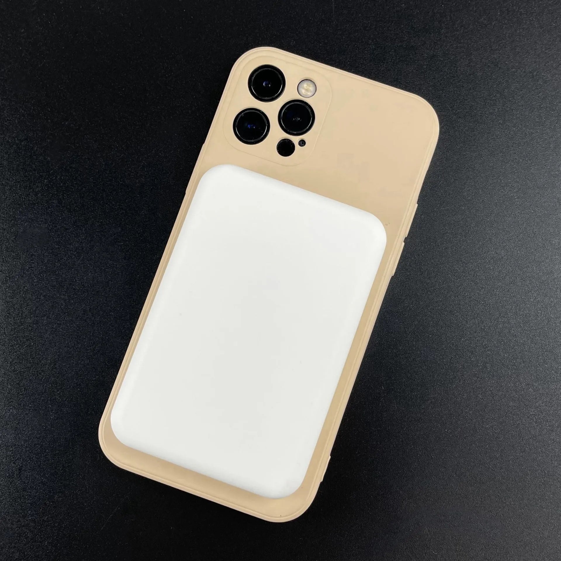 White wireless power bank with magnetic charging surface showing 5000mAh capacity label