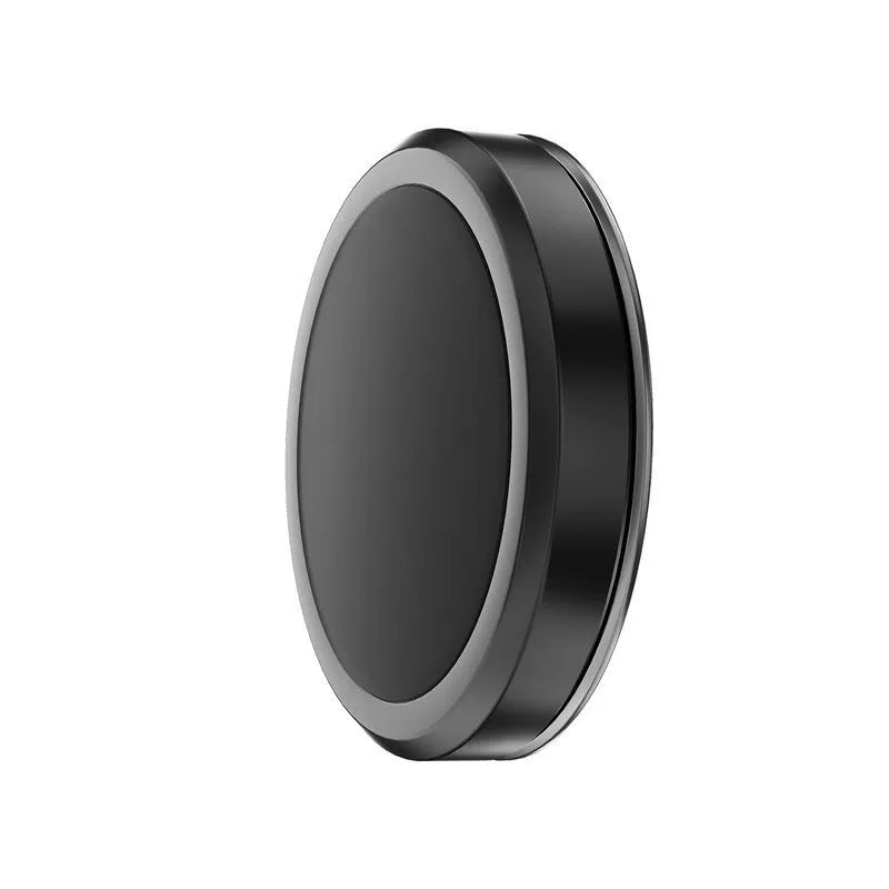 Obsidian black alloy magnetic centripetal force mobile phone holder with adhesive gel.