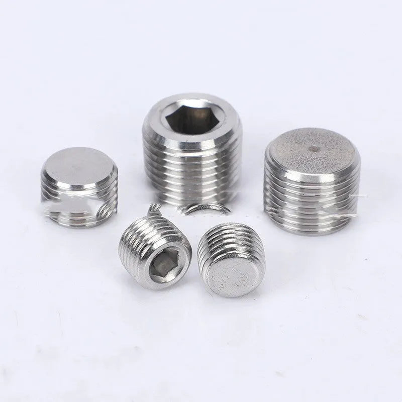 Stainless steel hexagon plug for pipe bulkhead fittings with 3/8 inch specification