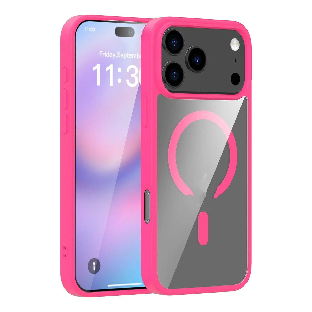 TPI PC translucent frosted phone case with magnetic suction for iPhone 17 Pro Max in black