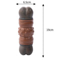 Brown branch-shaped nylon dog chew toy for large breeds with bacon flavour and squeaker