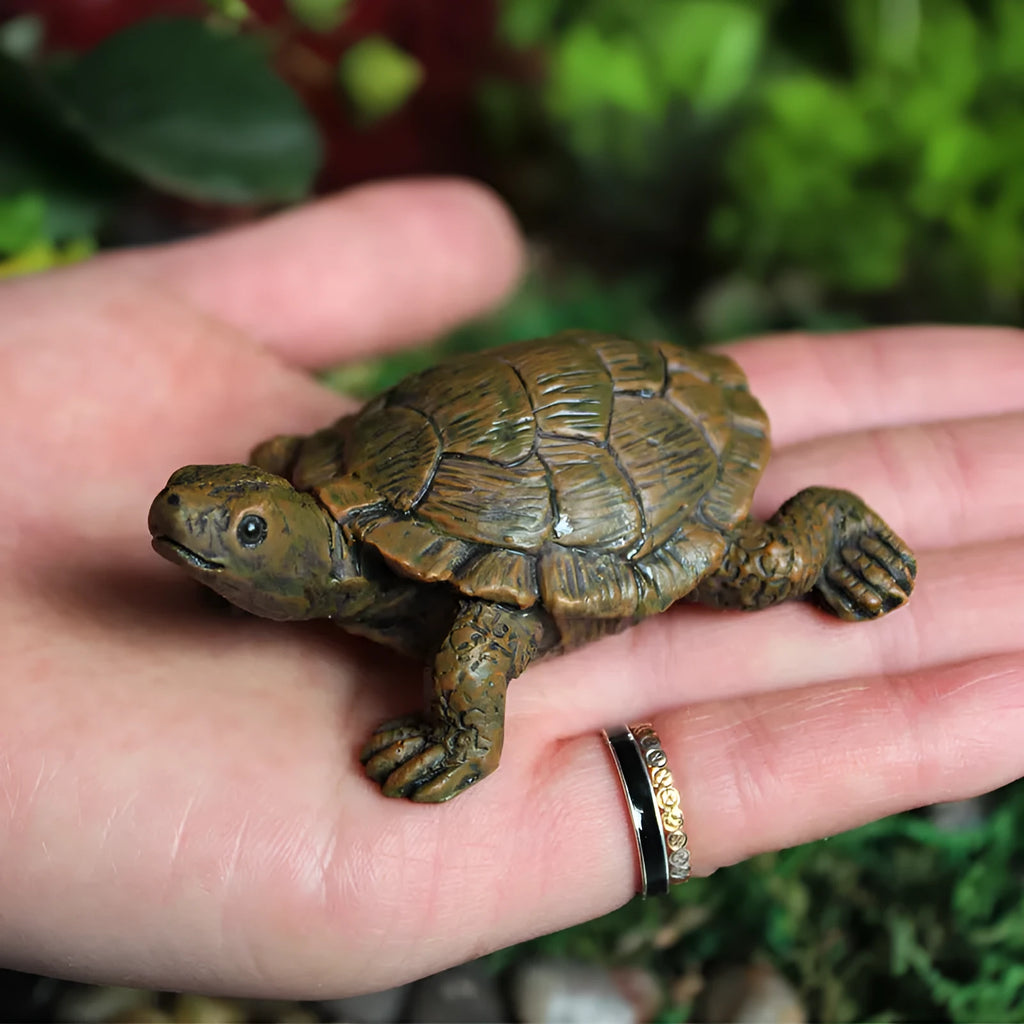 Realistic resin turtle ornament for micro landscape gardening decoration