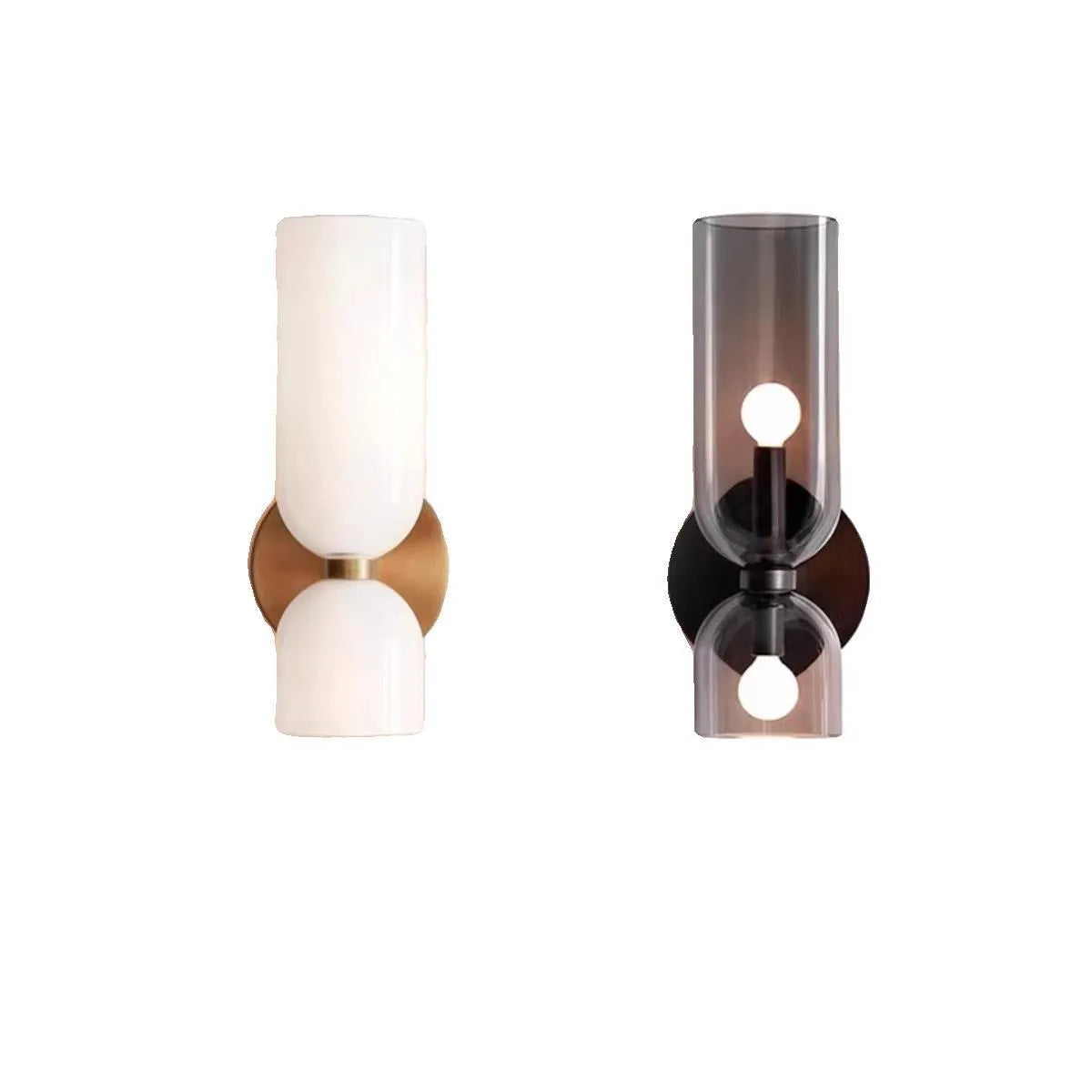 Glass wall lamp for living room background wall, Nordic style, in white, blue or smoky grey, 110V-220V