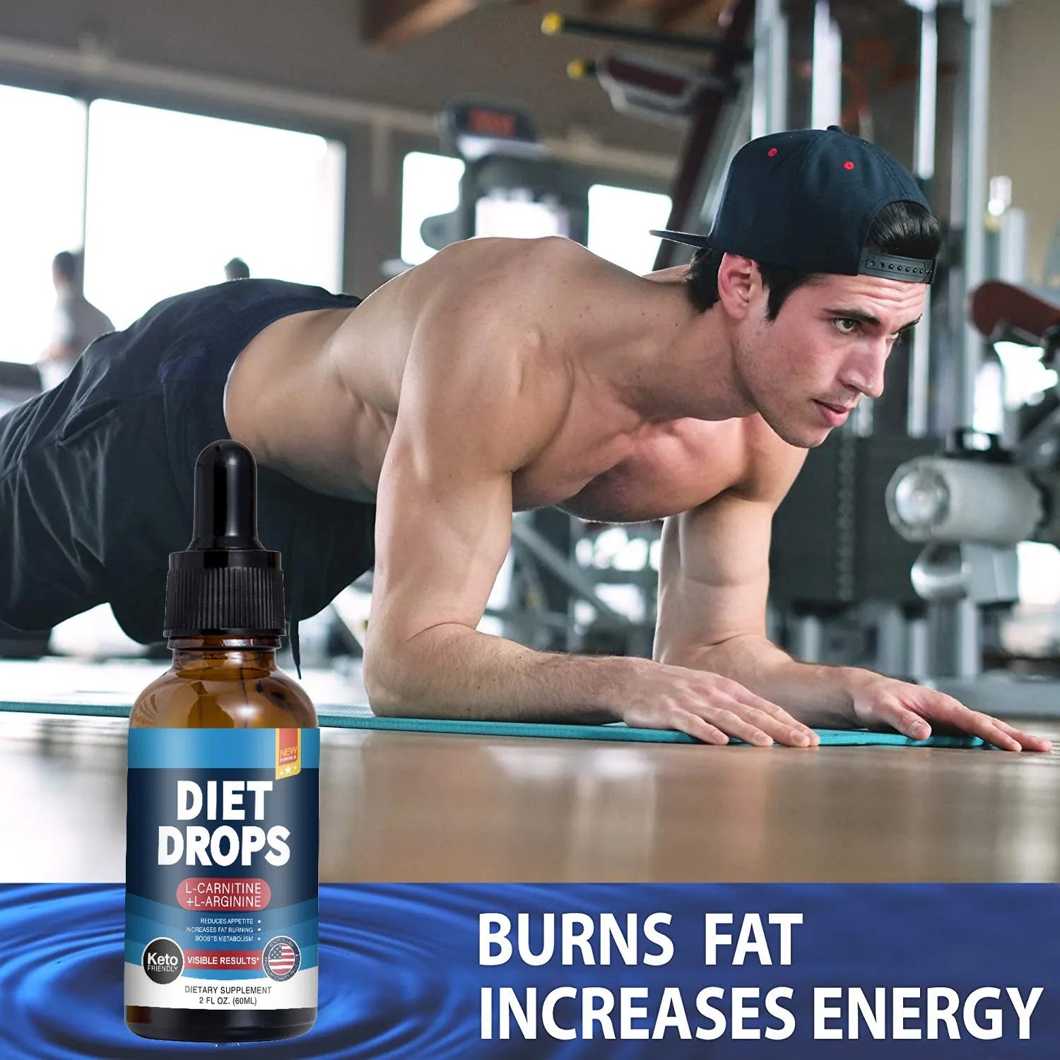 60ml bottle of liquid ketone drops dietary supplement
