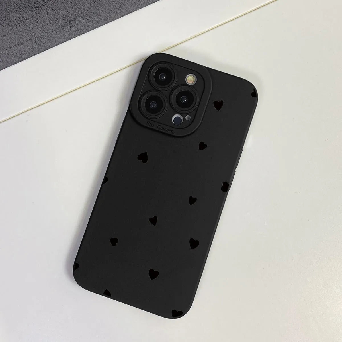 Black with love TPU phone case back cover for iPhone 11 12 13 14 15 16 series