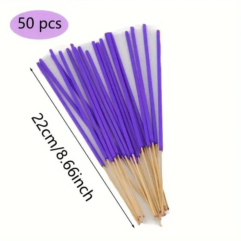 Mixed incense stick set with joss-sticks, incense fork, and quantity options of 25, 50, 75, or 100 pieces