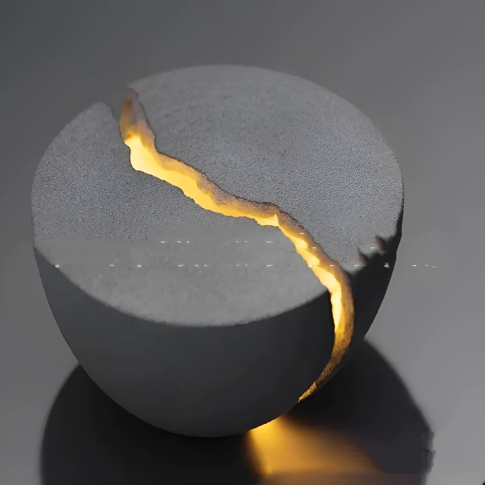 Designer minimalist LED table lamp with resin natural sand finish and 4000K light, 130x70mm