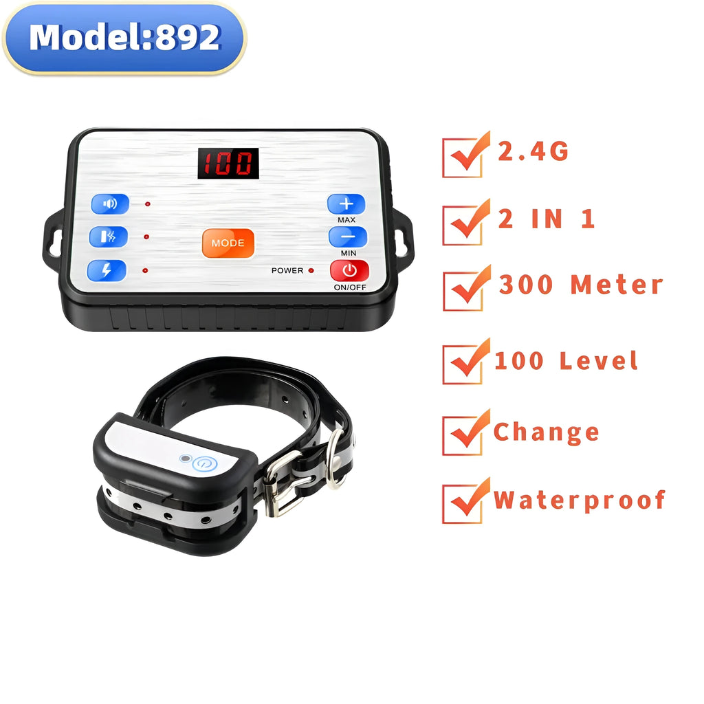 Smart Pet wireless electronic fence system with transmitter, rechargeable collar receiver, and adjustable TPU strap for outdoor dog training