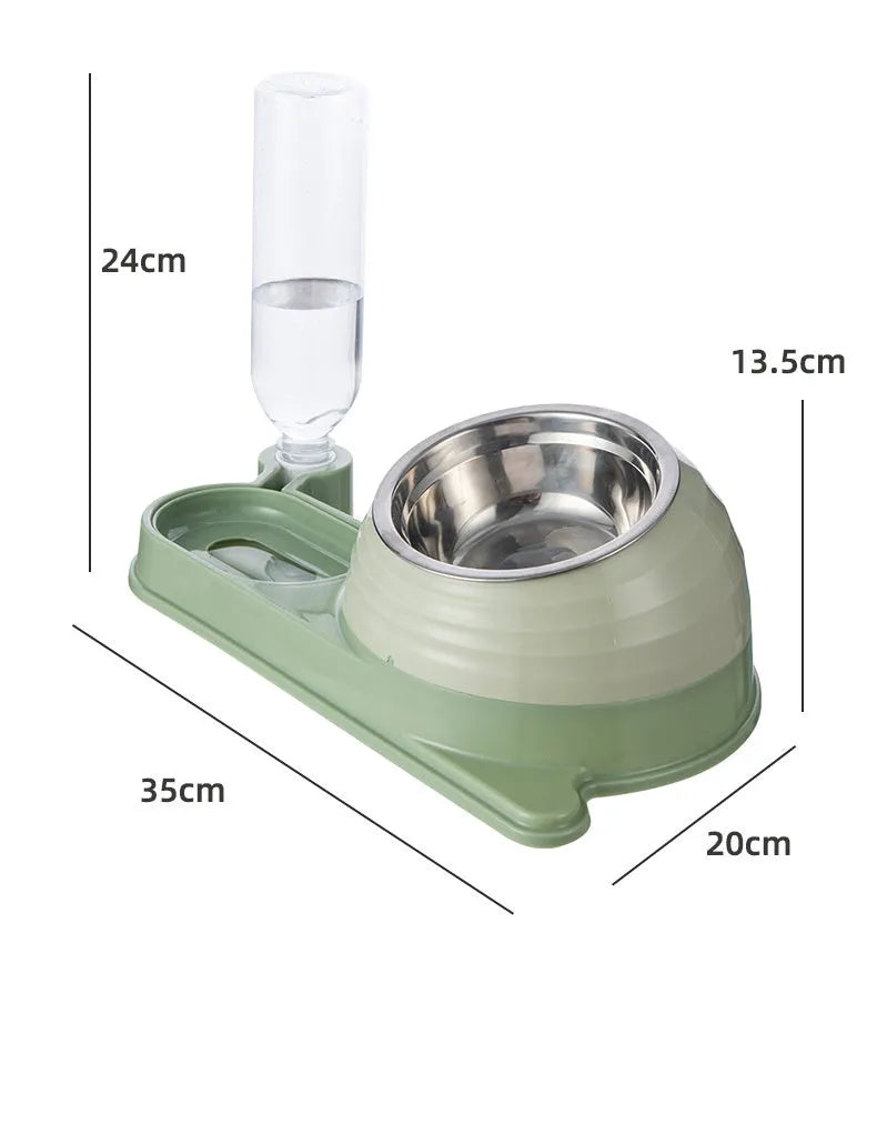 Automatic water dispenser cat bowl with elevated ceramic feeder in three colour options
