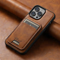 MagSafe compatible silicone iPhone case with magnetic card holder on back in oil wax pattern finish