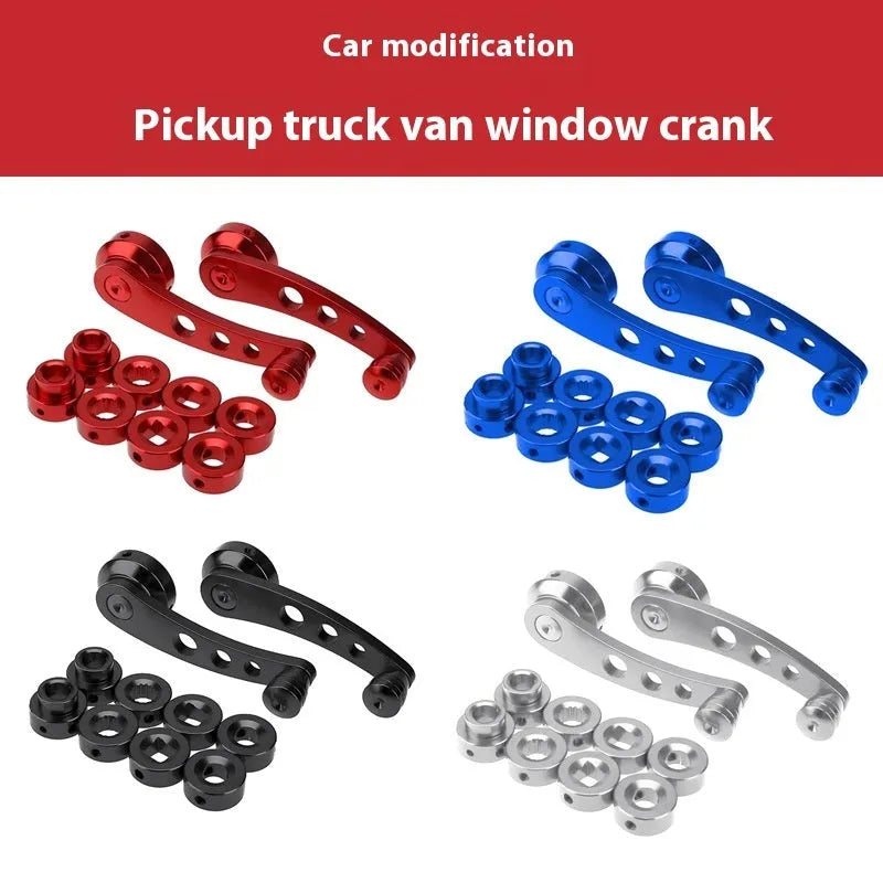Pair of alloy car door handles in four colours black blue red silver for modification