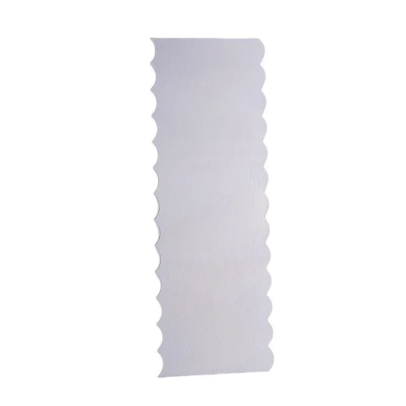 Stainless steel cream scraper with polygon cake pattern designs for cake decorating