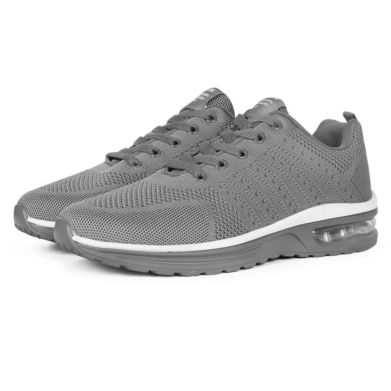 Casual Flyknit running shoes in multiple colours showing mesh upper and PU sole.