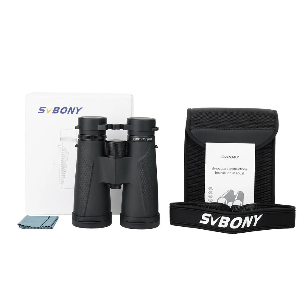 Creative simple portable plastic civilian binoculars SV202 10x50 black with ED lens and BaK-4 prism