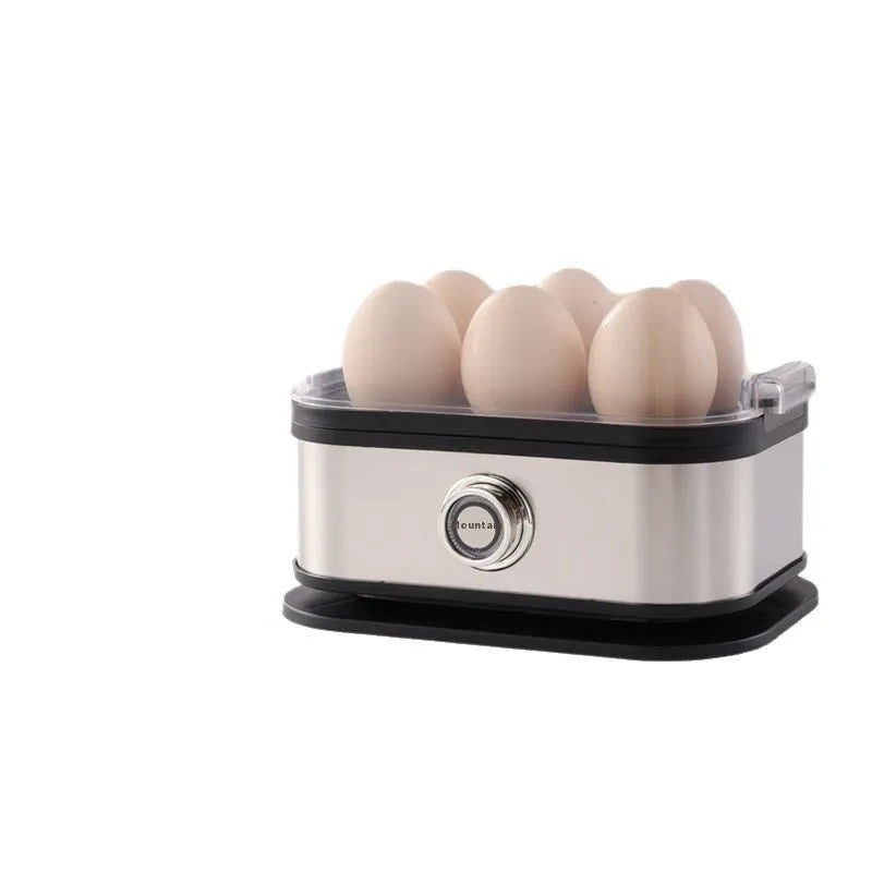 Black mini portable stainless steel egg boiler with international power adapters