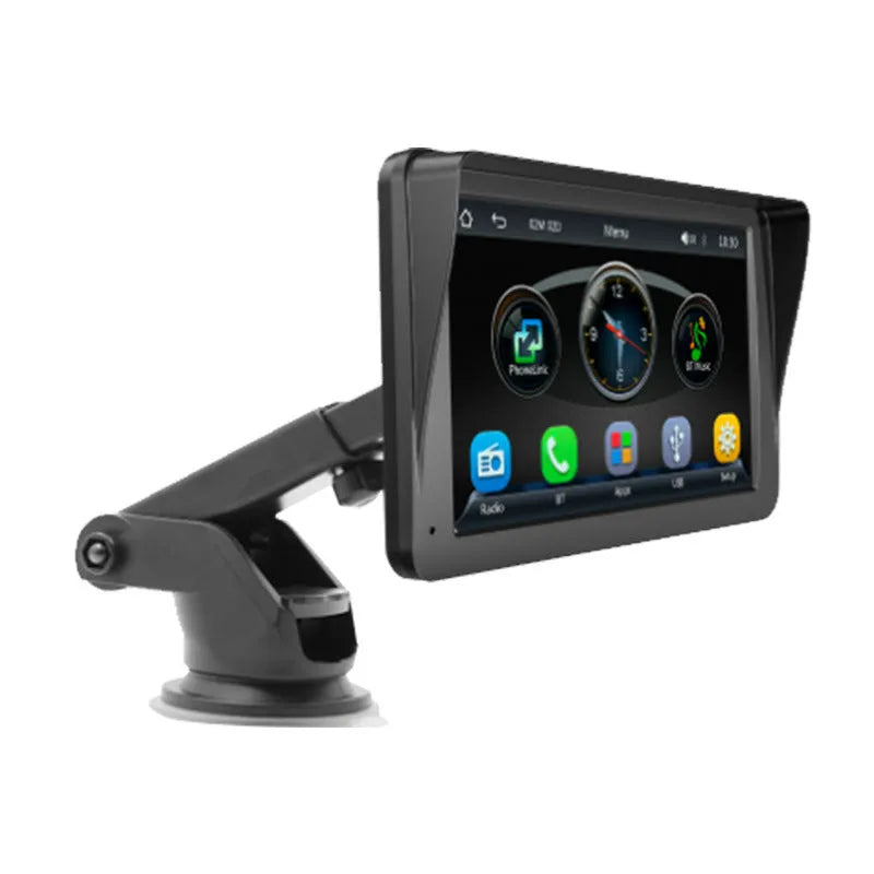 7-inch portable car wireless wired HD reversing image monitor with 1080p screen capacitive touch ABS black for Carplay