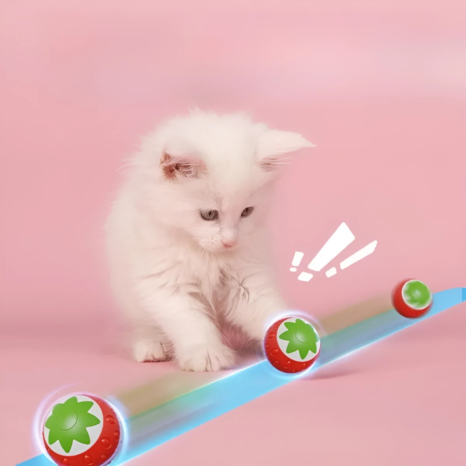 Self-Hi Relieving Stuff electric cat toy strawberry rolling ball for cats and small dogs in green