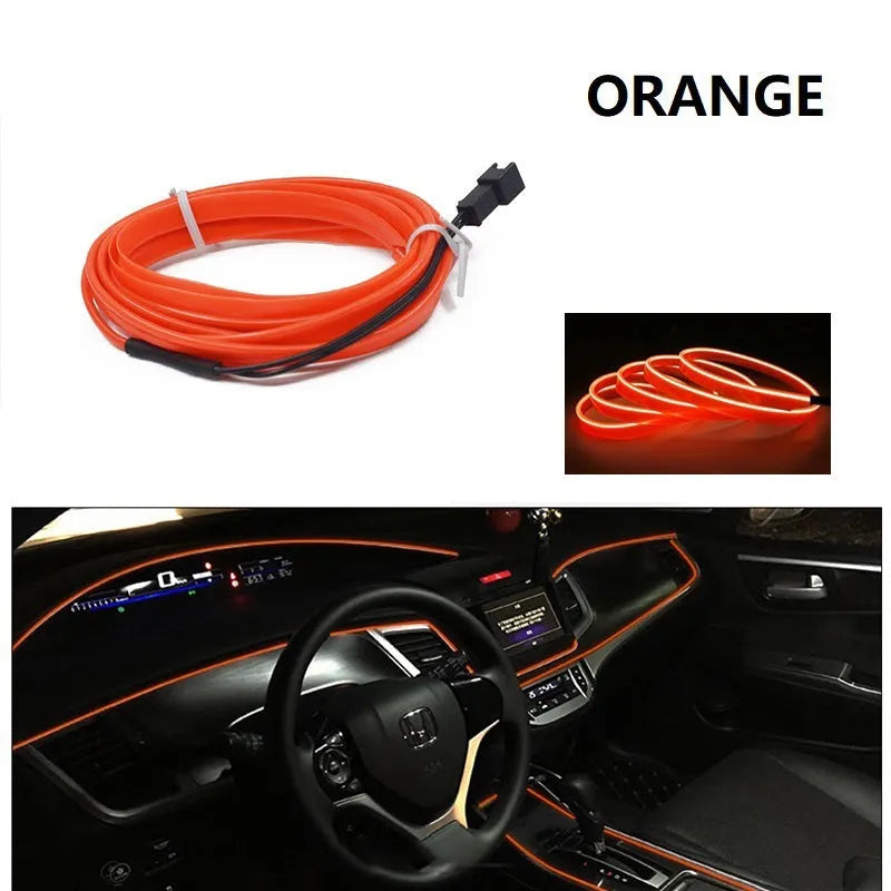 6 metre car interior USB LED ambient light cable in ten colour options