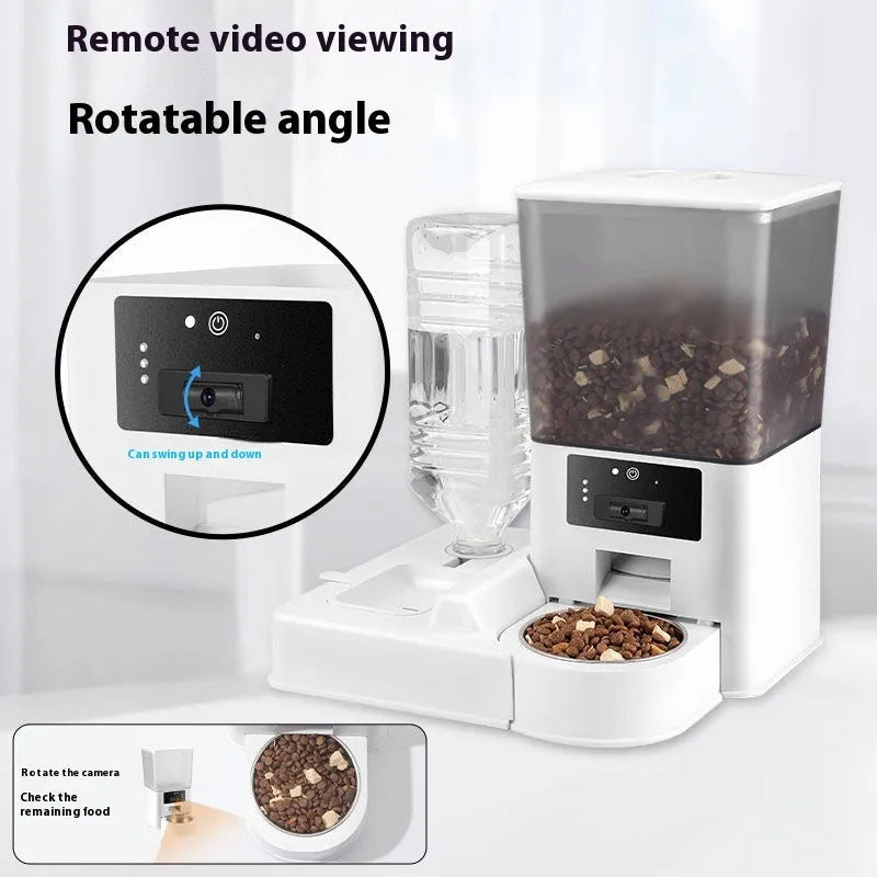 5 litre stainless steel single bowl pet intelligent feeder with multiple smart control model options