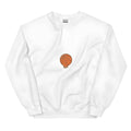 White cotton blend hooded sweatshirt with side seam pockets and printed pattern