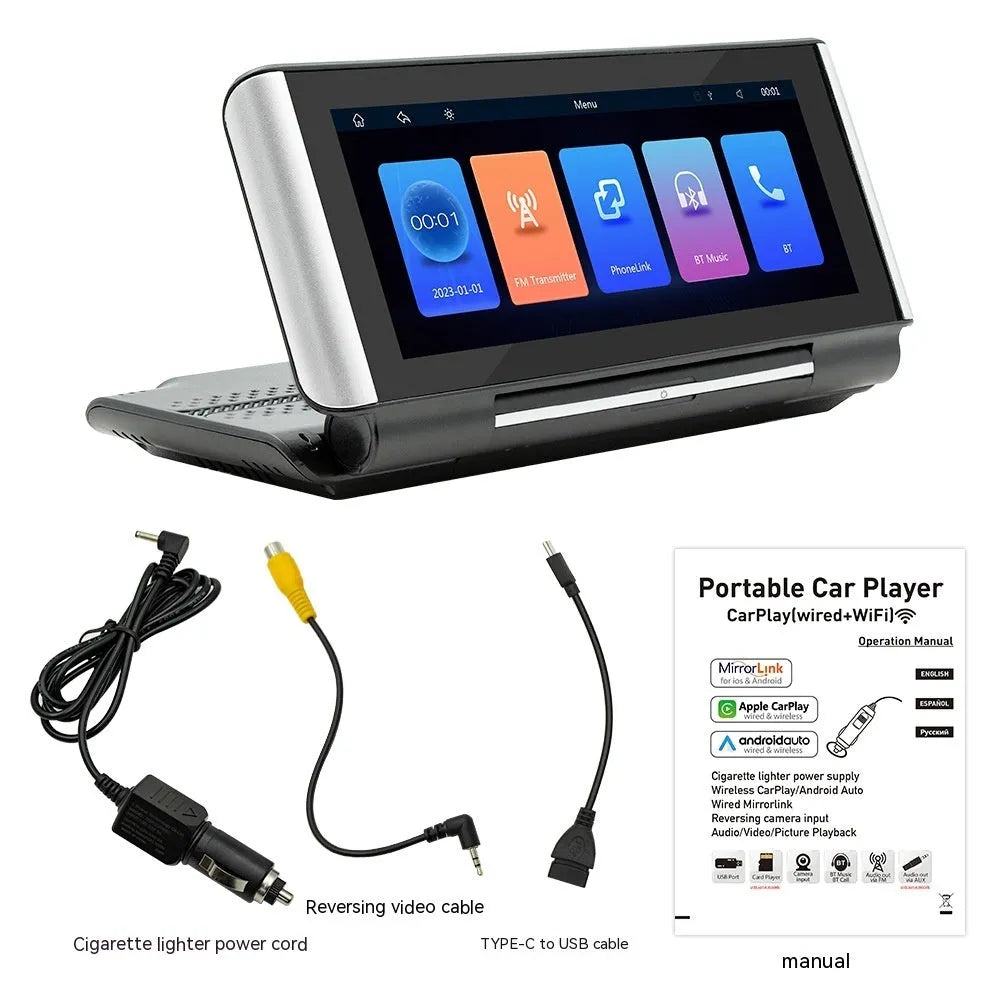 6.86 inch dashboard MP5 player with wireless CarPlay and rearview camera support