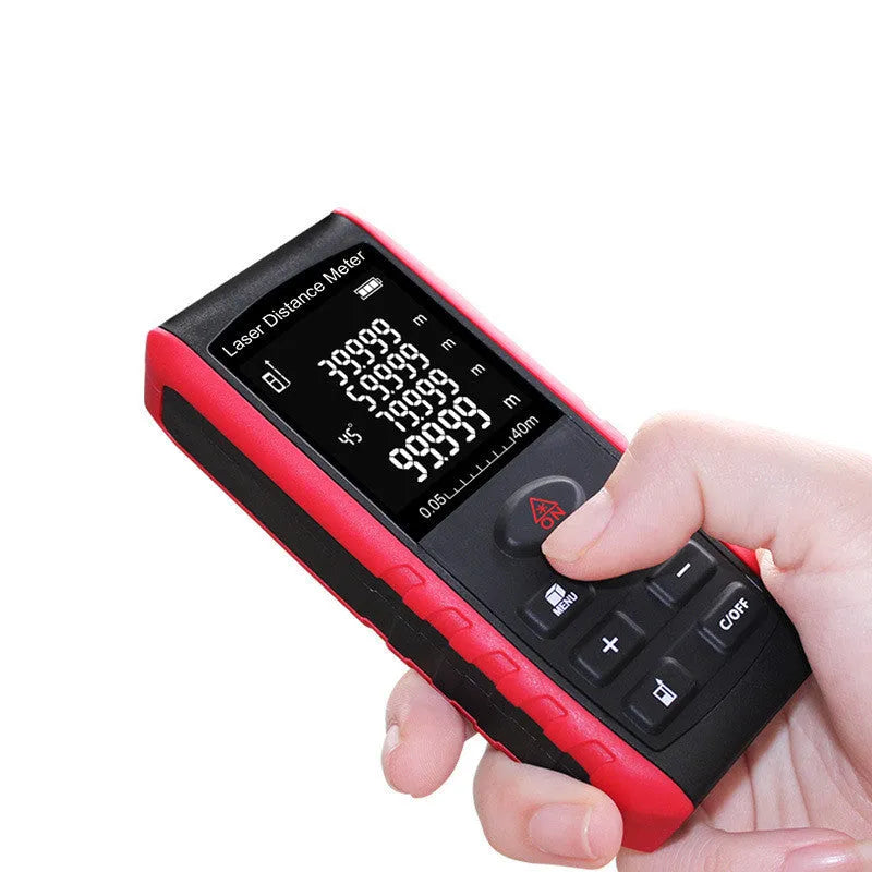 Hand-held laser range finder measuring instrument with ABS housing for decoration project distance measurements