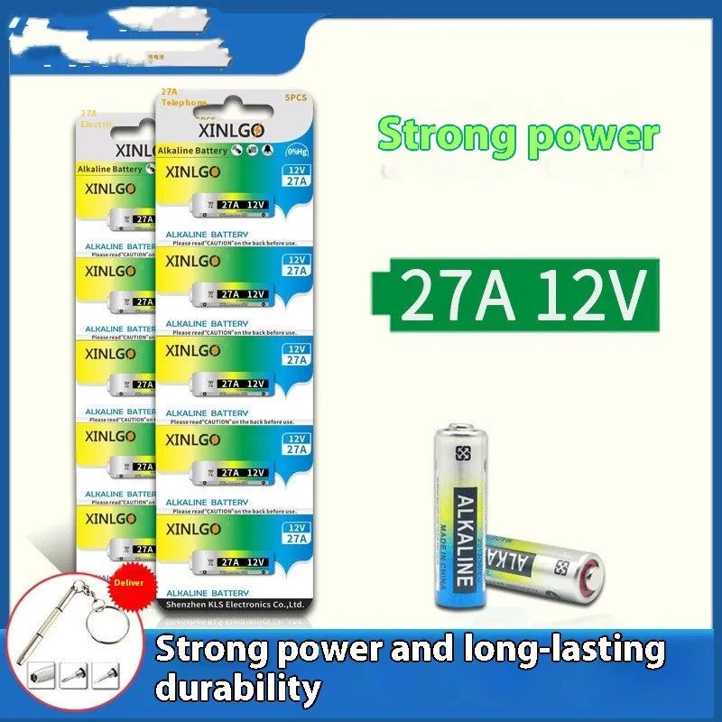 12V alkaline battery 23A 27A model 10x28mm for roller shutter door and doorbell remotes