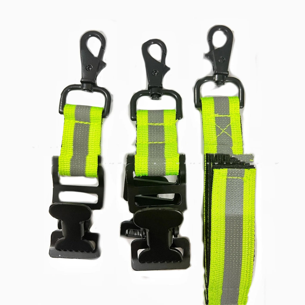Fluorescent green S-size safety clip with metal buckle for fireman gloves