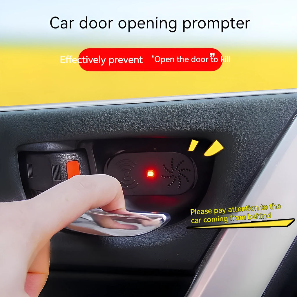 Black ABS plastic car door reminder with infrared sensor for vehicle safety