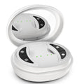 White wireless red light therapy eye and facial massager device with EMS function