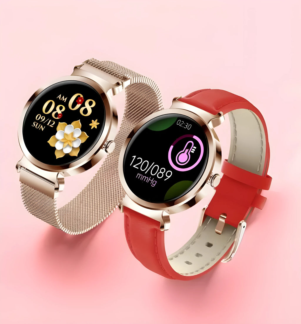 Zinc alloy smart bracelet jewellery watch with 1.28-inch screen on adjustable strap