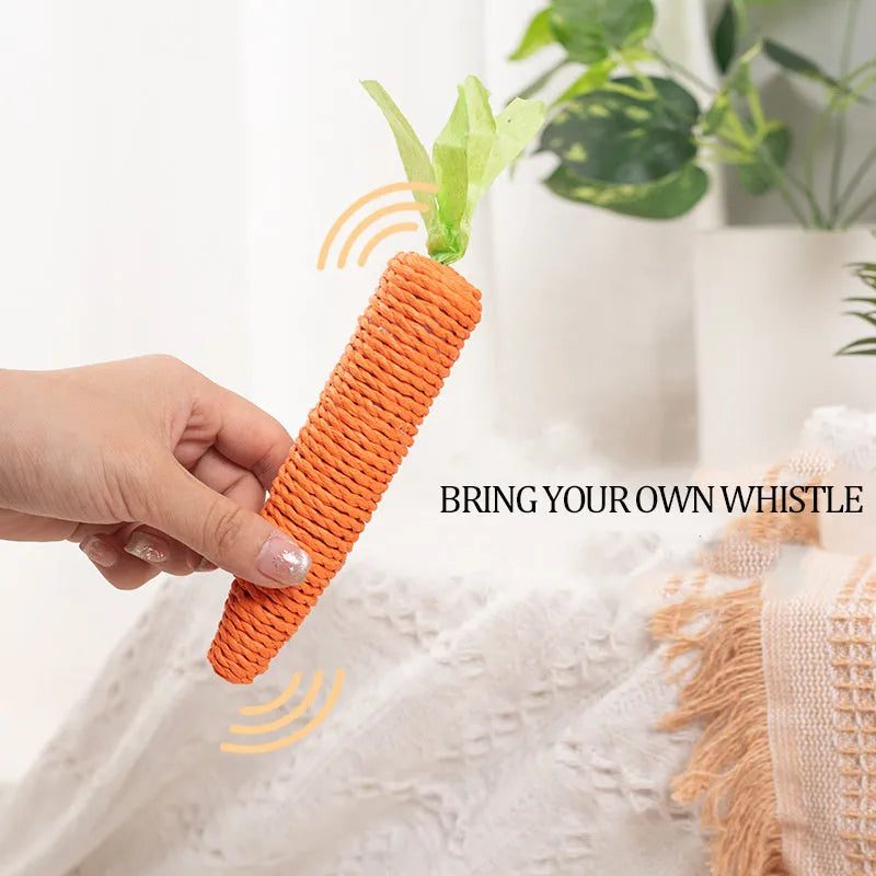 Set of four different cat toys including paper crinkle toys, ringing stones, textured sticks, and tooth grinding sticks