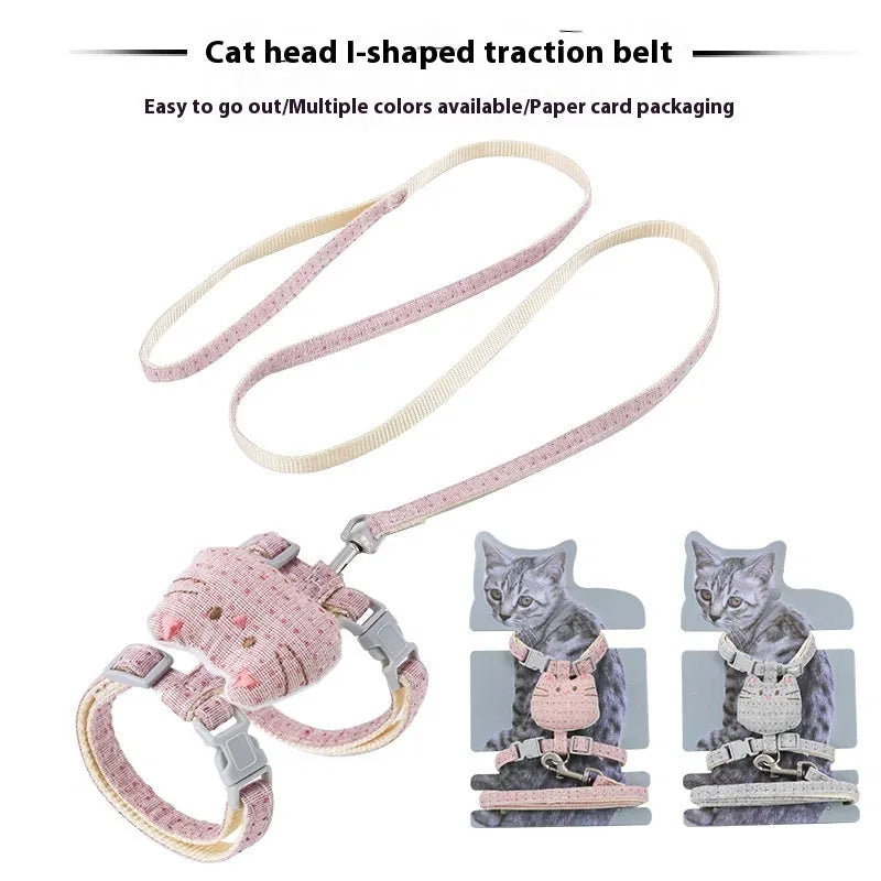 T-shaped cloth cat pulling rope with drawstring handle in pink, beige, grey or cyan options
