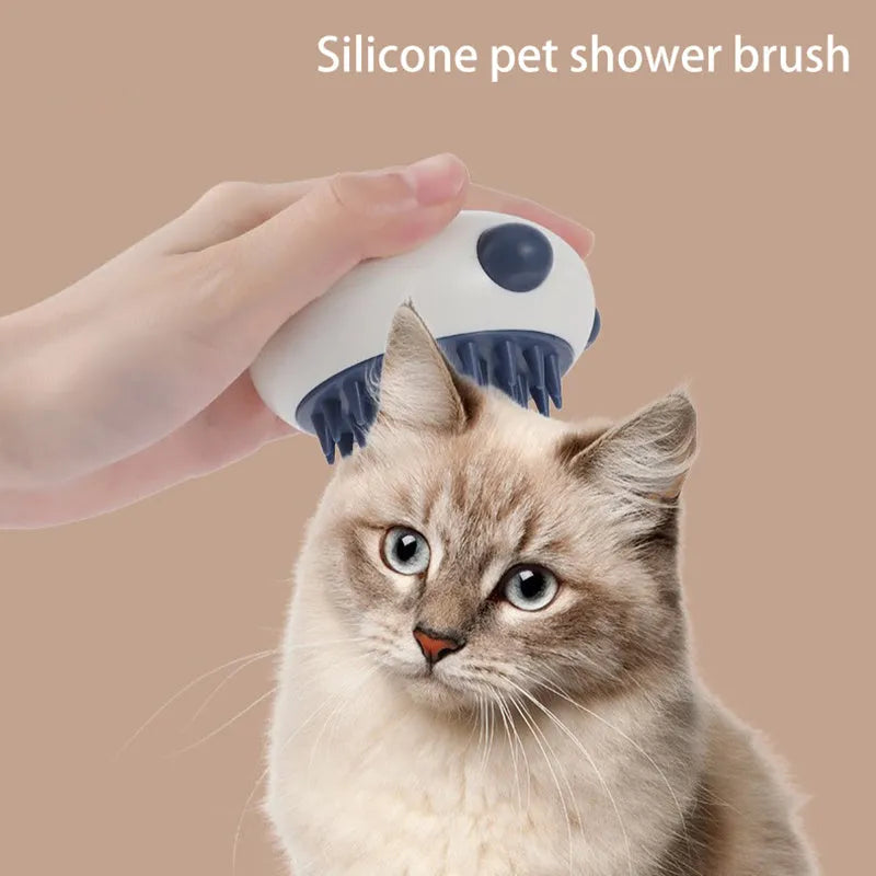 Panda shaped silicone pet bath brush with soft bristles for cats and dogs